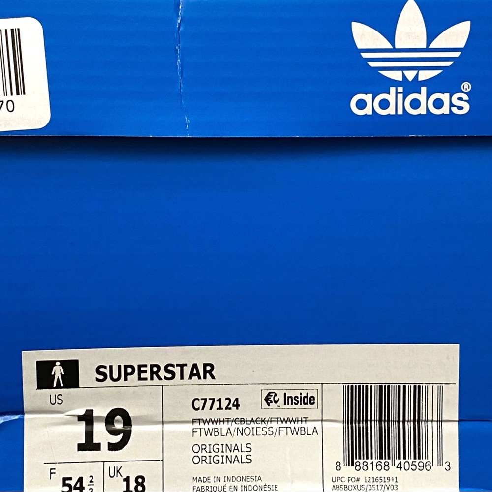 Adidas Superstar Shoes Size 19 - Picture 14 of 16